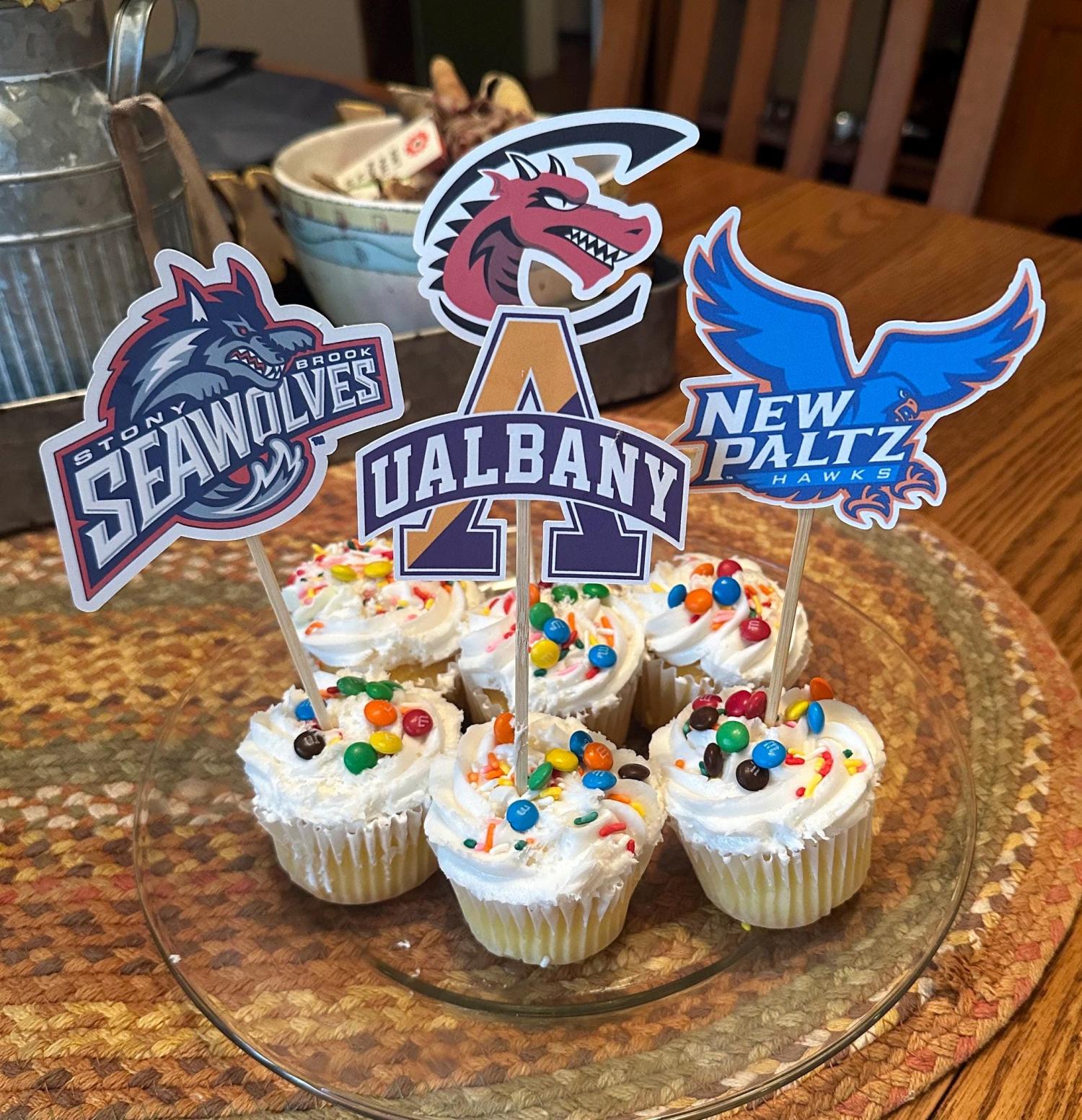 Custom College Logo Cupcake or Cake Toppers: Graduation Party Decor