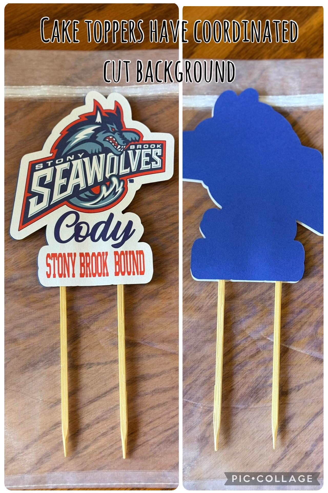 Custom College Logo Cupcake or Cake Toppers: Graduation Party Decor