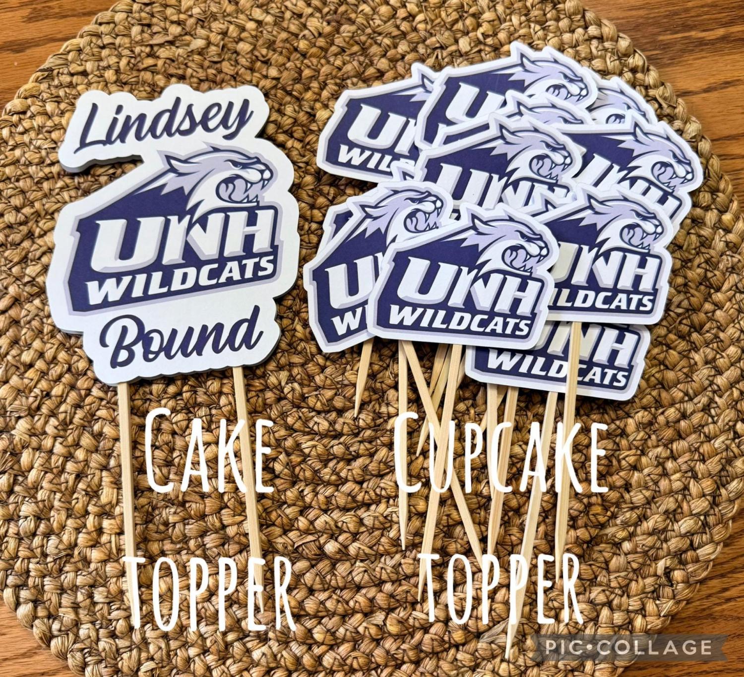 Custom College Logo Cupcake or Cake Toppers: Graduation Party Decor