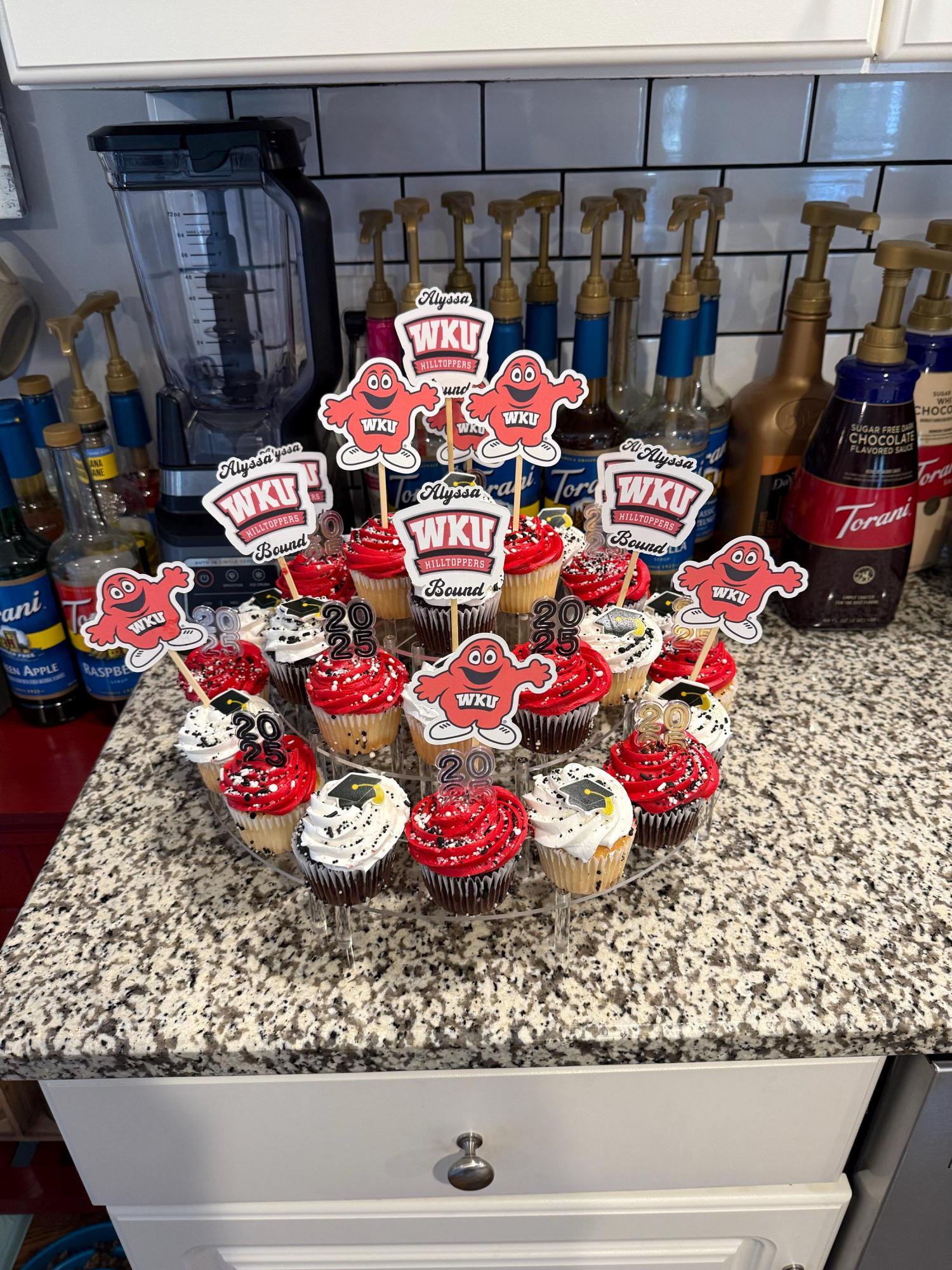 Custom College Logo Cupcake or Cake Toppers: Graduation Party Decor