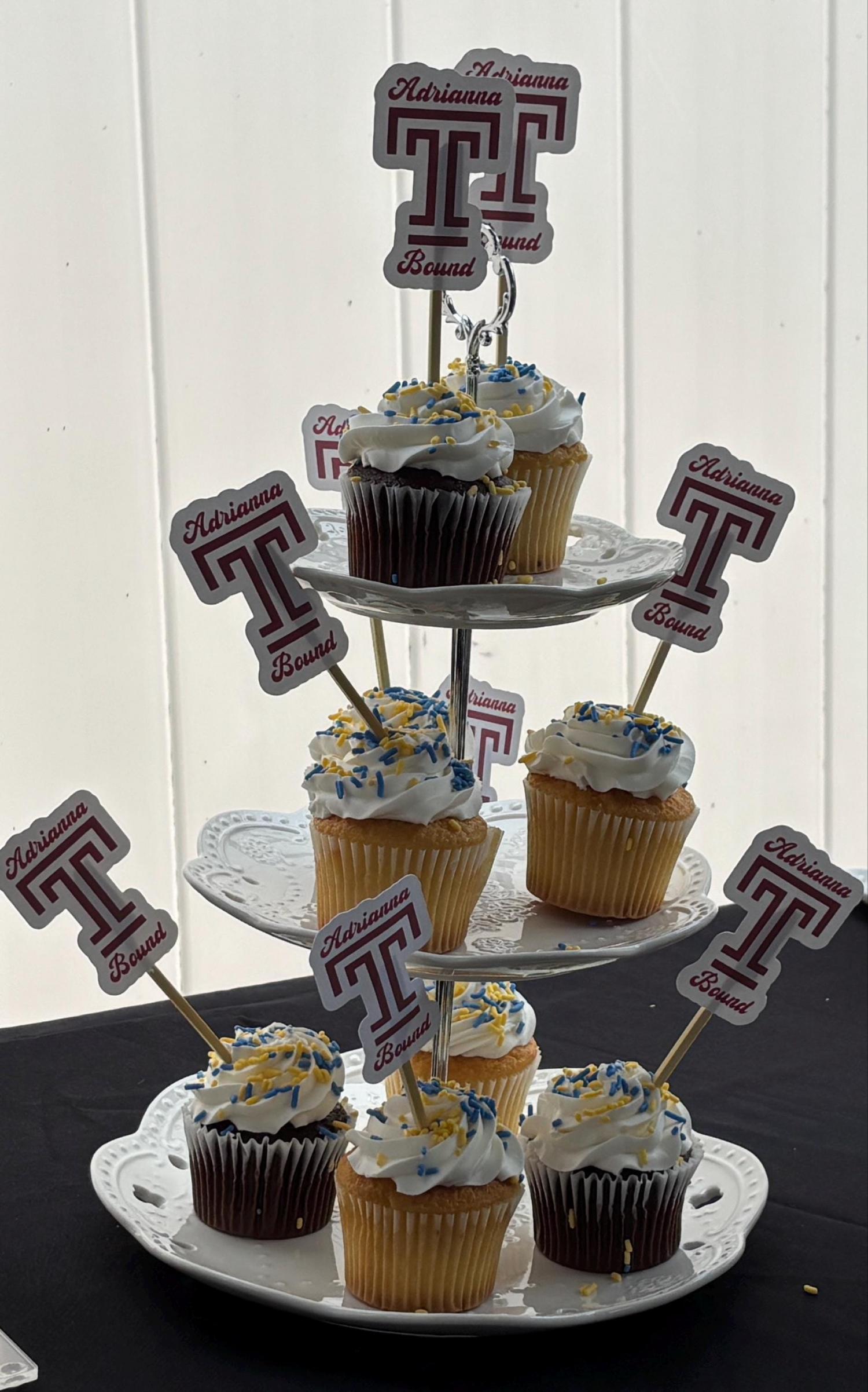 Custom College Logo Cupcake or Cake Toppers: Graduation Party Decor