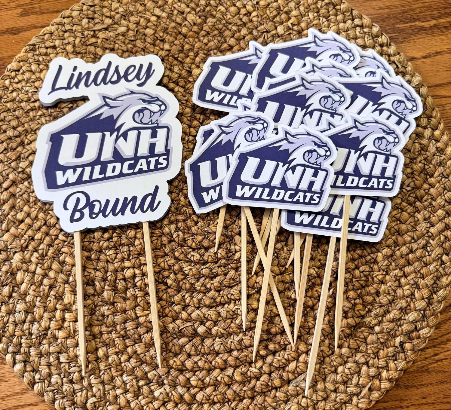 Custom College Logo Cupcake or Cake Toppers: Graduation Party Decor