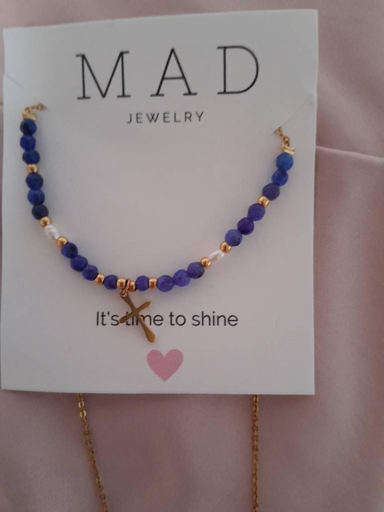 Beaded Cross Necklace - Gold Filled Cross Necklace - Cross Necklaces - Cross Charm Necklace - Personalized Gifts - Gifts