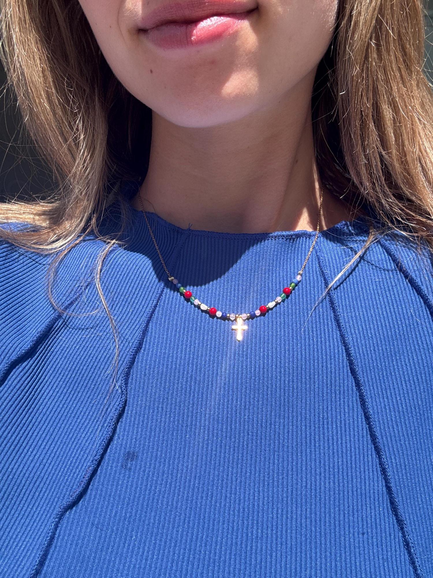 Beaded Cross Necklace - Gold Filled Cross Necklace - Cross Necklaces - Cross Charm Necklace - Personalized Gifts - Gifts