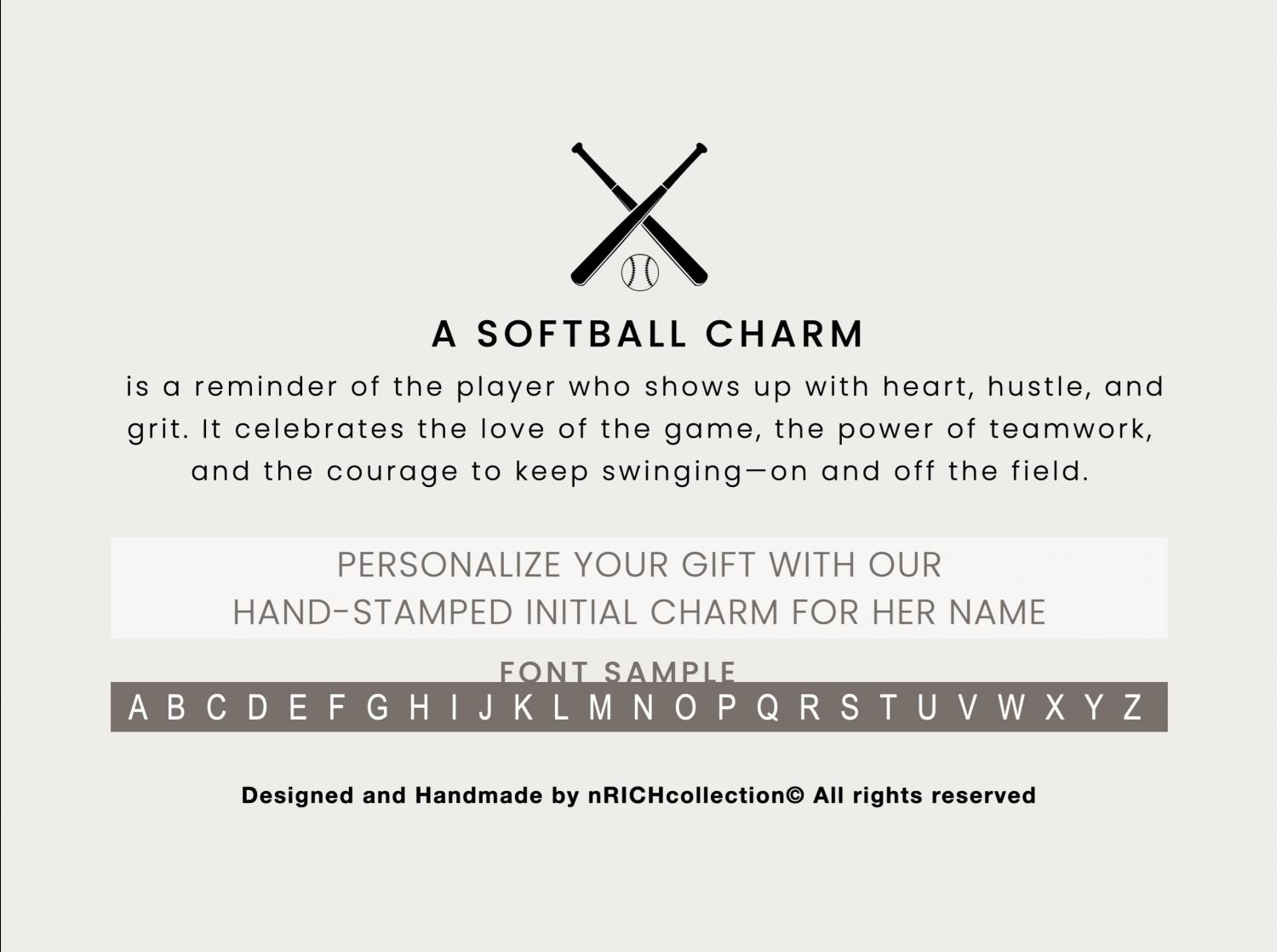 Softball Necklace, Gift for Softball player, Softball Team Gifts, Graduation Gift Softball Player, Bulk Gift, Senior Night, Gift from Coach
