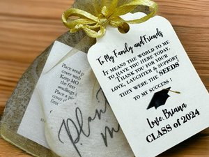 Plantable Heart shapes Thank you graduation favour Seed paper 2 inches Heart gift labels, wedding favor, graduation favors, graduation