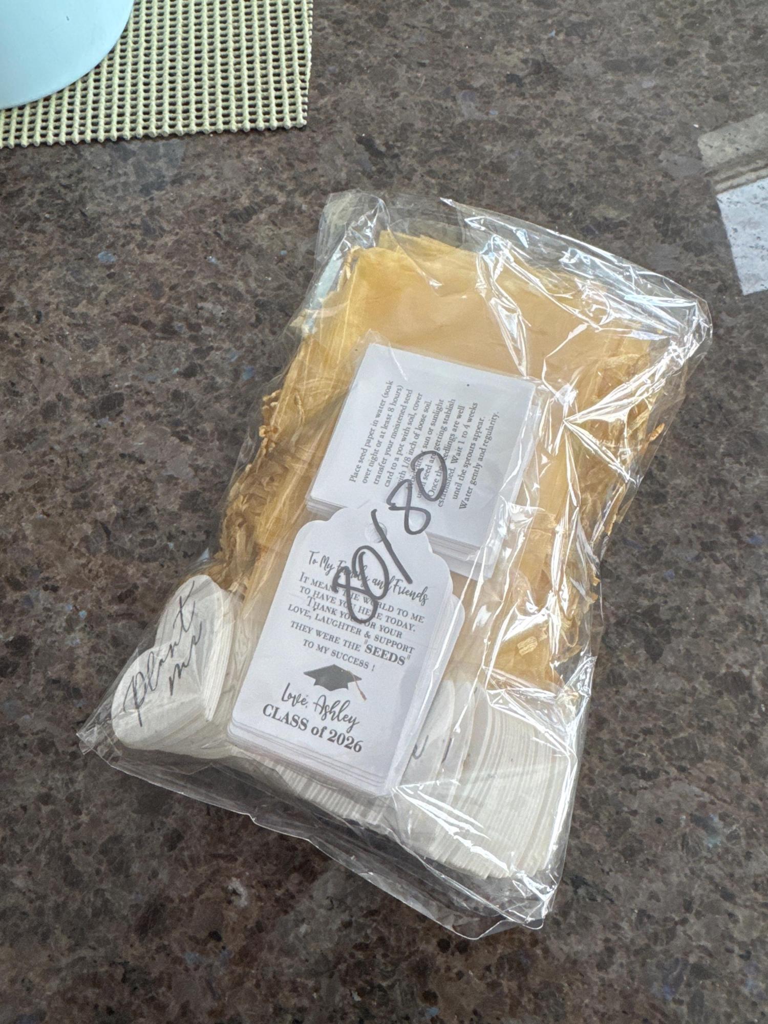 Plantable Heart shapes Thank you graduation favour Seed paper 2 inches Heart gift labels, wedding favor, graduation favors, graduation