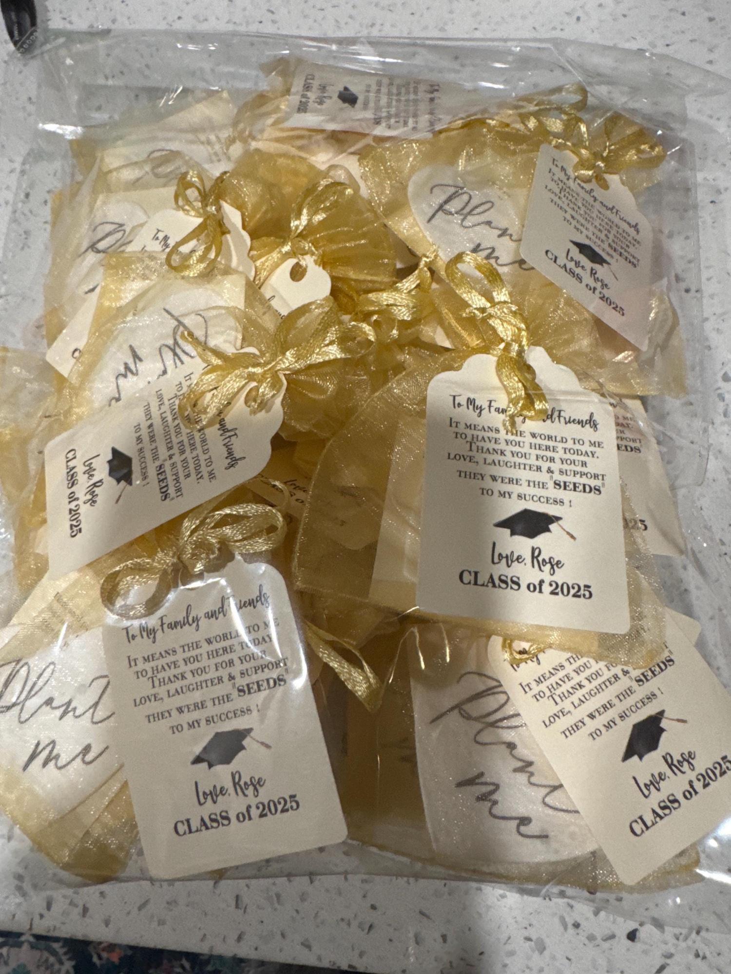 Plantable Heart shapes Thank you graduation favour Seed paper 2 inches Heart gift labels, wedding favor, graduation favors, graduation