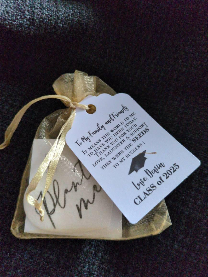 Plantable Heart shapes Thank you graduation favour Seed paper 2 inches Heart gift labels, wedding favor, graduation favors, graduation