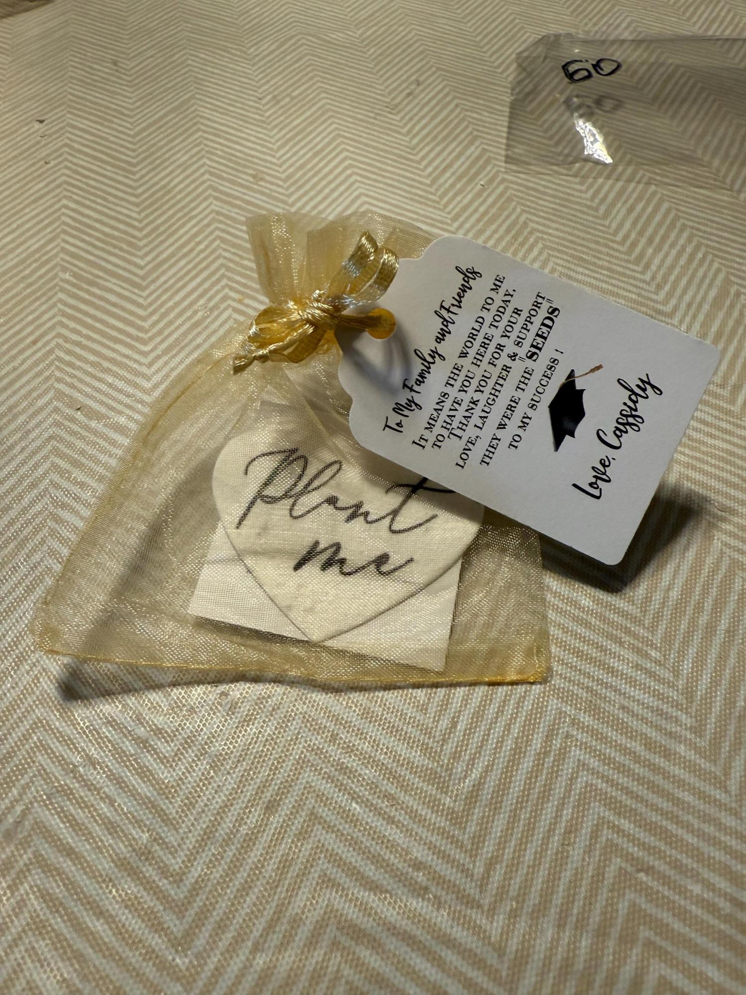 Plantable Heart shapes Thank you graduation favour Seed paper 2 inches Heart gift labels, wedding favor, graduation favors, graduation