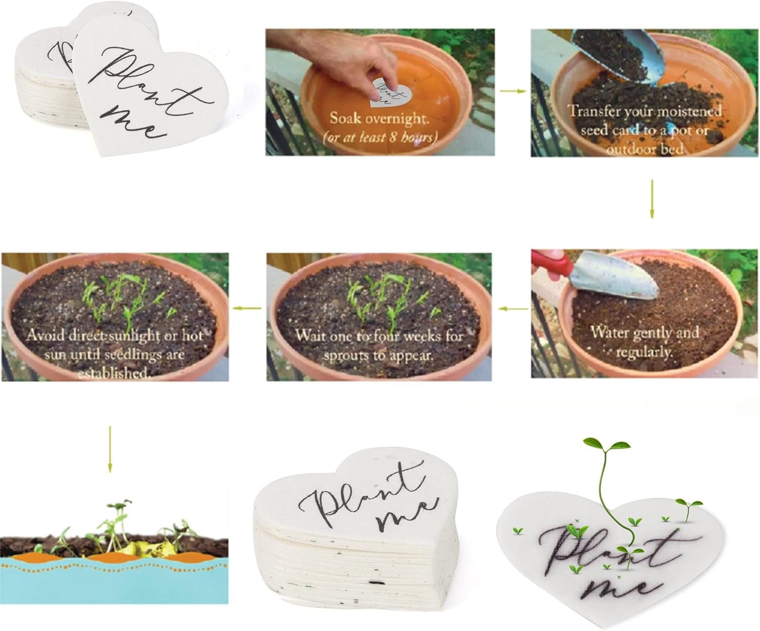 Plantable Heart shapes Thank you graduation favour Seed paper 2 inches Heart gift labels, wedding favor, graduation favors, graduation