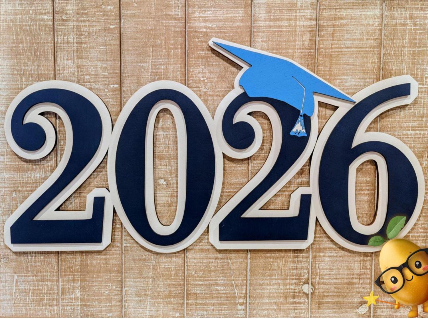 Personalized Wooden Graduation Sign: Custom 3D Layered Name & Year