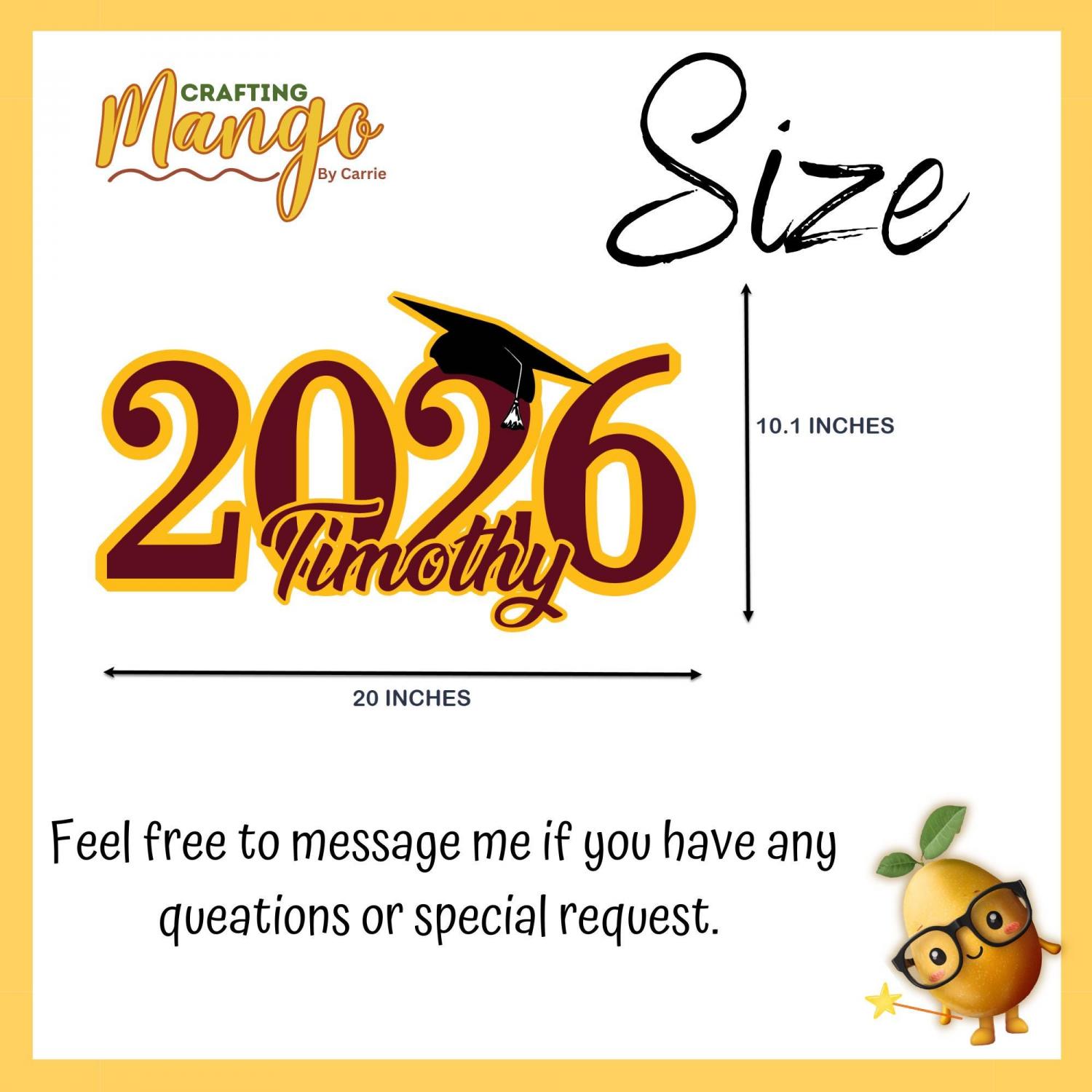 Personalized Wooden Graduation Sign: Custom 3D Layered Name & Year