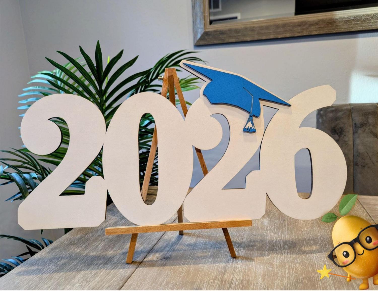 Personalized Wooden Graduation Sign: Custom 3D Layered Name & Year