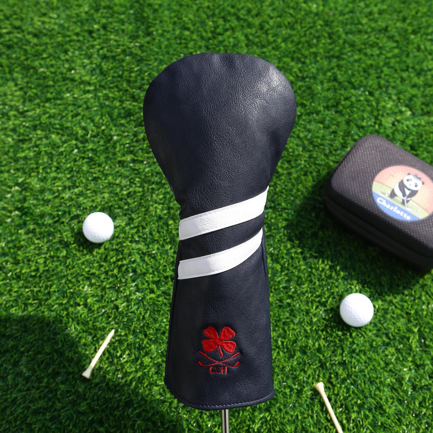 Personalized Golf Club Headcover, Custom Leather Golf Club Cover, Monogram Embroidered Golf Gift for Men, Gift for Golfer, Dad, Coach