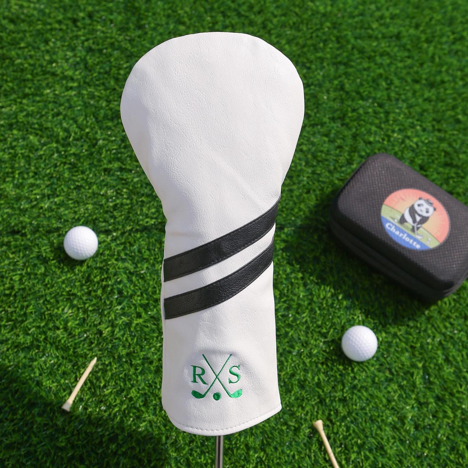 Personalized Golf Club Headcover, Custom Leather Golf Club Cover, Monogram Embroidered Golf Gift for Men, Gift for Golfer, Dad, Coach