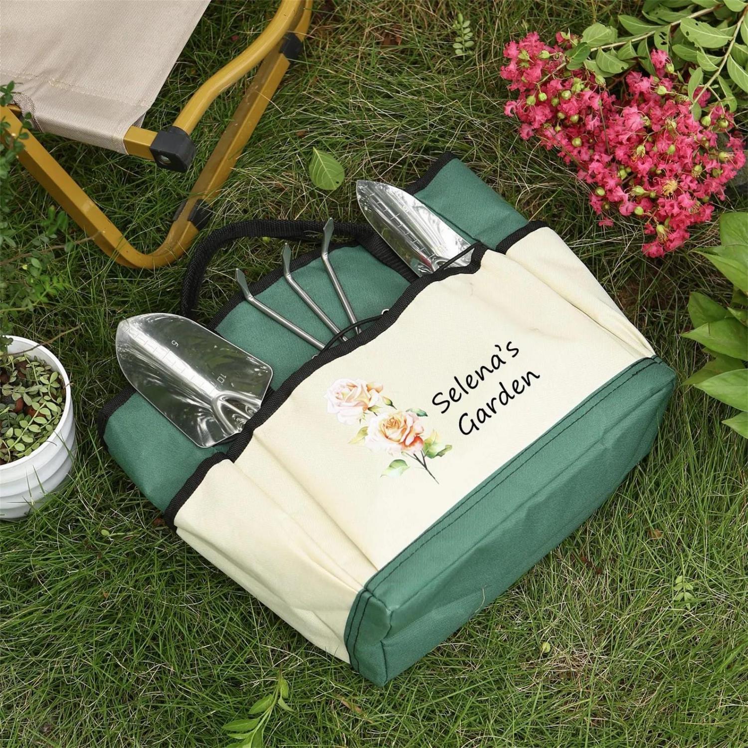 Personalized Gardening Bag and Tools, Garden Tote Bag, Garden Bag, Gardening Gifts, Gift for Gardener, Mom Grandma Gifts, Mothers Day Gifts