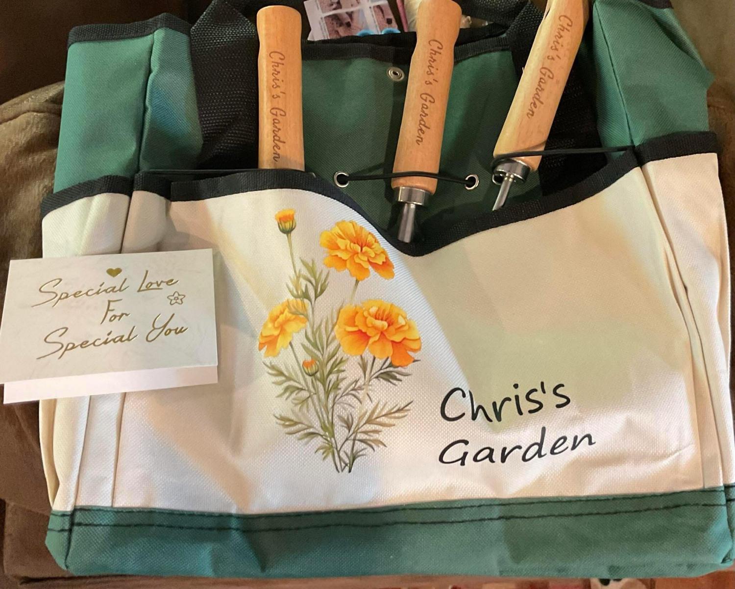 Personalized Gardening Bag and Tools, Garden Tote Bag, Garden Bag, Gardening Gifts, Gift for Gardener, Mom Grandma Gifts, Mothers Day Gifts