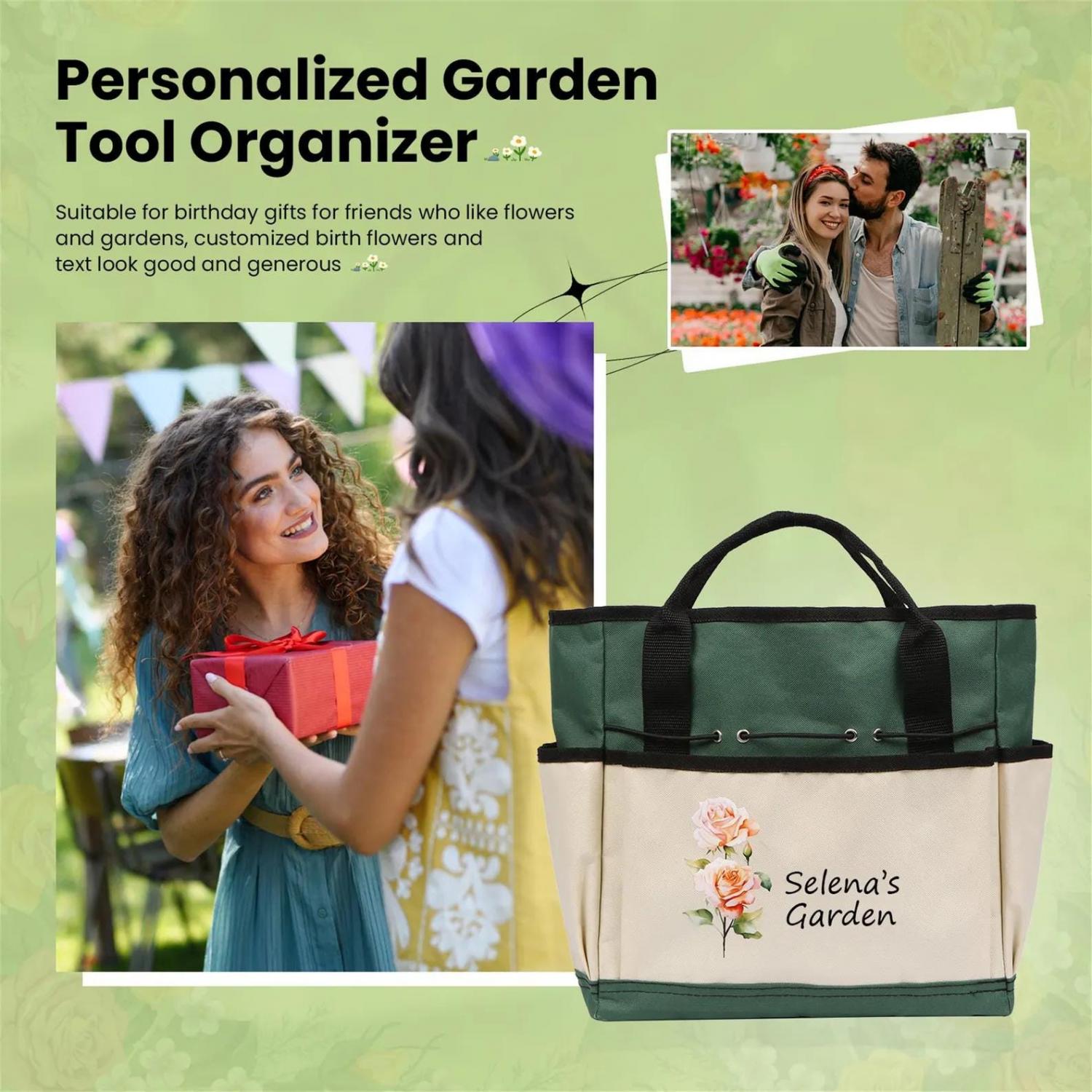 Personalized Gardening Bag and Tools, Garden Tote Bag, Garden Bag, Gardening Gifts, Gift for Gardener, Mom Grandma Gifts, Mothers Day Gifts