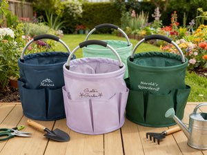 Personalized Gardening Tool Tote Bag, Custom Embroidered Garden Tool Tote Organizer, Gift for Gardener, Mom Grandma Gift, Gardening Gift