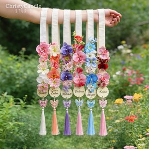 Personalized Floral Graduation Stole, Floral Graduation Lei with Tag, Class of 2026, Graduation Sash, Senior Photo Prop, Graduation Gifts