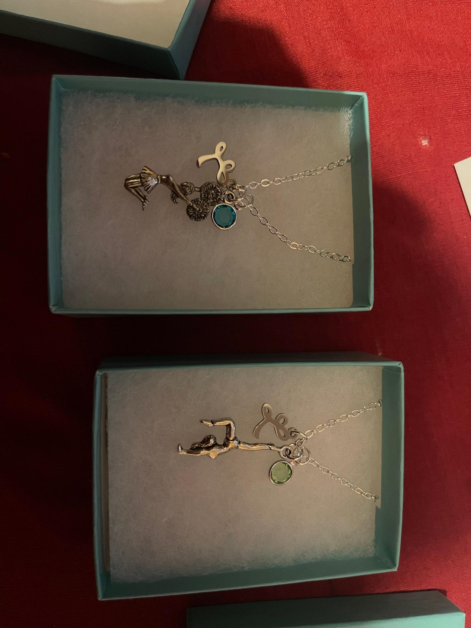 Cheerleader Necklace, Personalized Cheerleader Necklace, Cheerleader Gifts, Letter Birthstone, Cheerleader Jewelry, Cheer Necklace, Custom