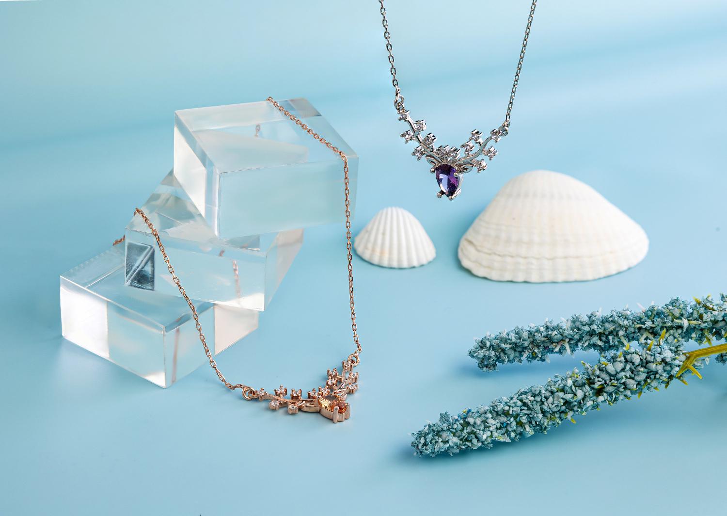 Personalized Birthstone Deer Antler Necklace • Sterling Silver Diamond Accent  • Custom Wildlife Antler Pendant • Gift for Deer Lovers