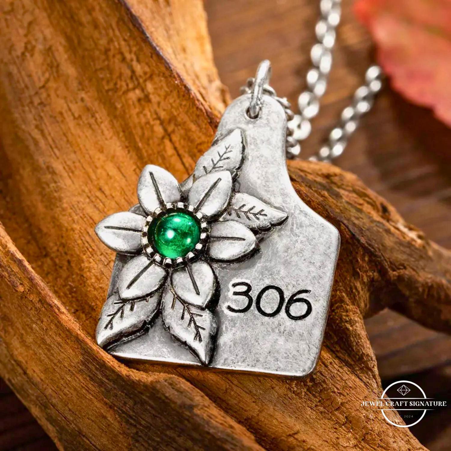 Custom Cow Tag Birthstone Necklace with Name or Logo, Personalized Mother of Pearl Cattle Tag Necklace, Cowgirl Jewelry Gifts for Women/Wife