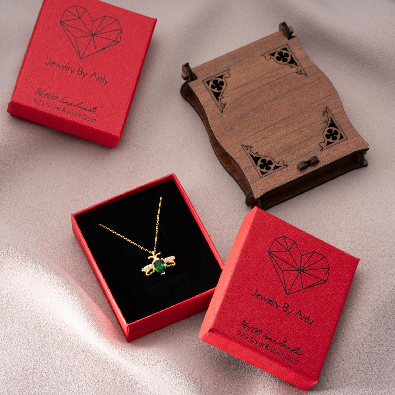 Bee Birthstone Necklace, Gold Insect Pendant: Bee Lover Gift