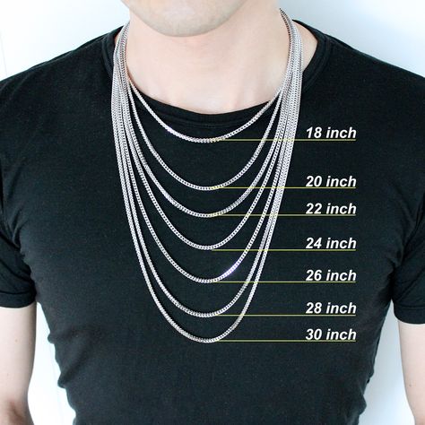 Necklace length chart for men